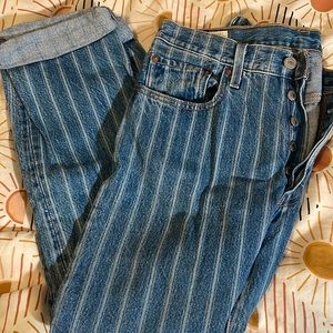 Levi’s 501 pin-striped jeans